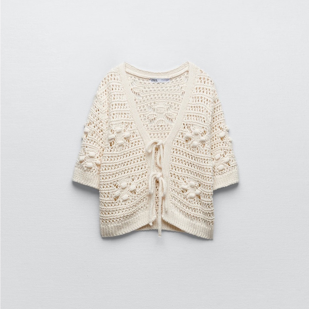 Zara Tied Textured Knot Top